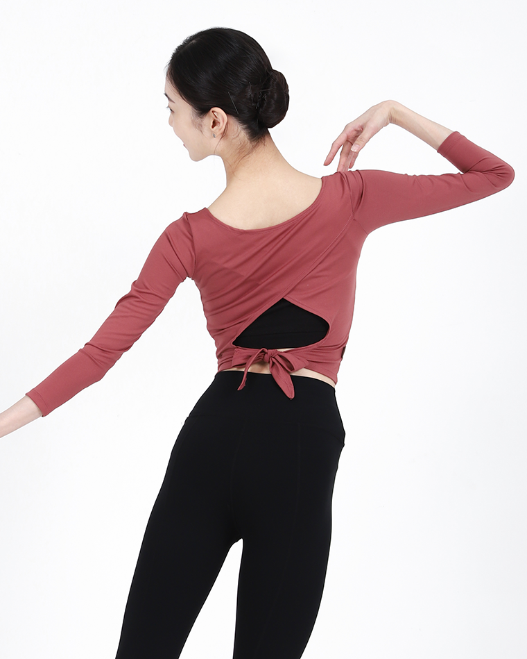 Back Note Crop Tee [Deep Coral] Korea