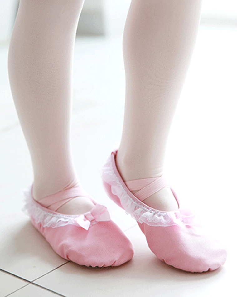Lace Ribbon Shoes [Pink] Korea
