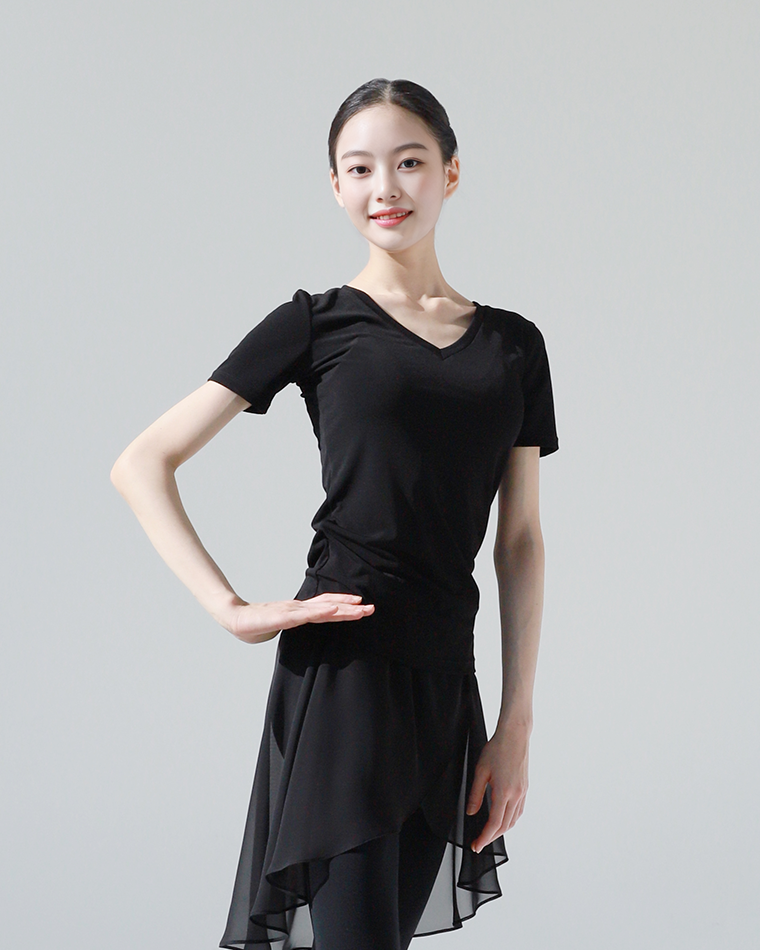 V neck Tee Short-sleeve [2 colors] Korea