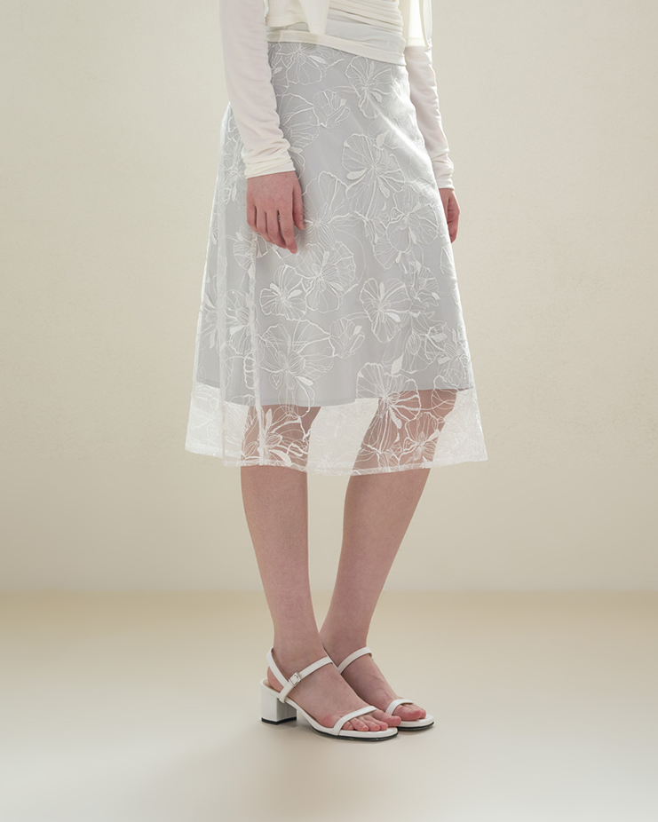 Fleur layered skirt [Clear] Korea