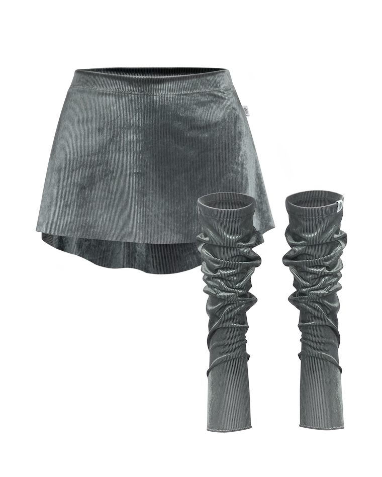 Degas Slim Pull-on Skirt & Leg Warmer SET UP [Midnight Gray] Korea