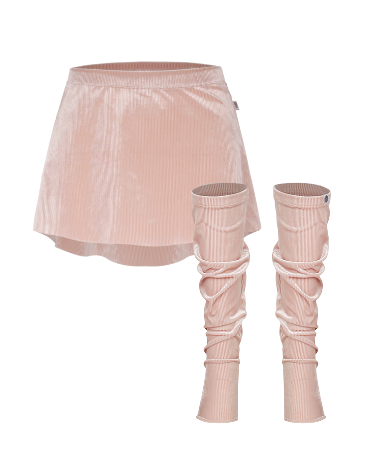 Degas Slim Pull-on Skirt & Leg Warmer SET UP [Blush Pink] Korea